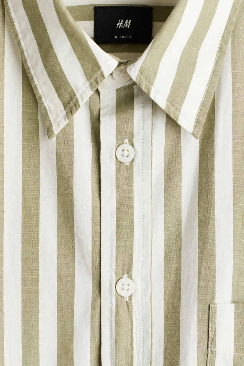 اتش اند ام قميص بوبلين بقصة مريحة